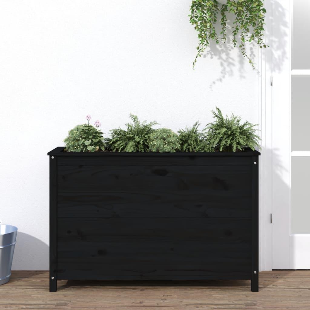 Højbed 119,5x40x78 cm massivt fyrretræ sort
