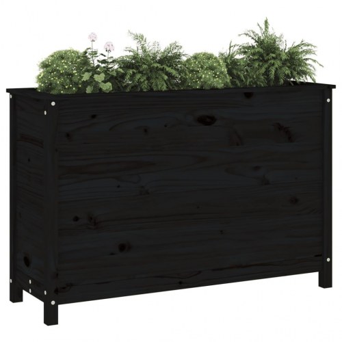 Højbed 119,5x40x78 cm massivt fyrretræ sort
