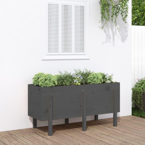 Højbed 121x50x57 cm massivt fyrretræ grå