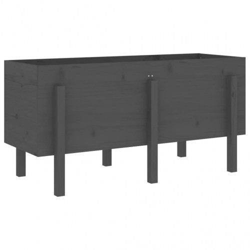 Højbed 121x50x57 cm massivt fyrretræ grå