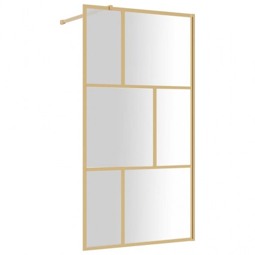 Brusevæg 100x195 cm klart sikkerhedsglas guldfarvet