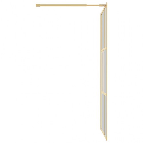 Brusevæg 100x195 cm klart sikkerhedsglas guldfarvet