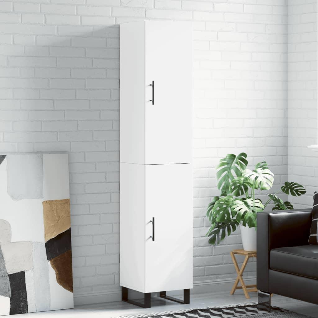 Skab 34,5X34X180 Cm Konstrueret Træ - Hvid / 1 låge