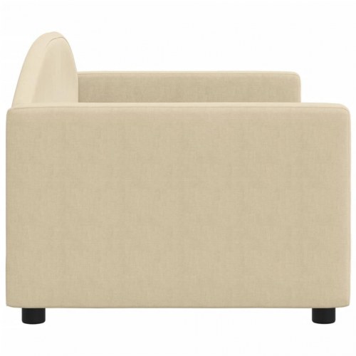 Daybed 80×200 cm i stof - cremefarvet sovesofa med ryglæn og armlæn