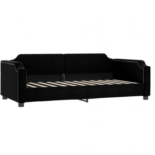 Daybed 80x200 cm i stof - sort sovesofa med lamelbund