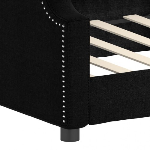 Daybed 80x200 cm i stof - sort sovesofa med lamelbund