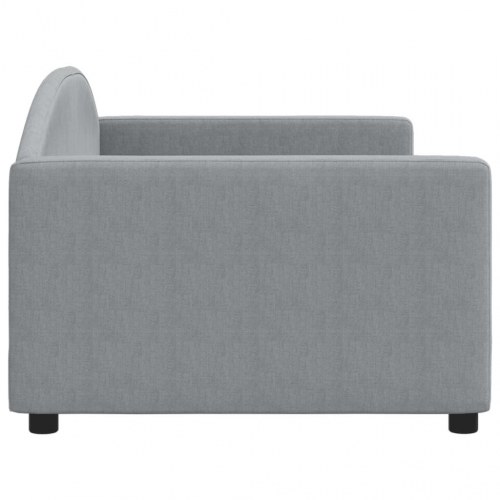 Daybed 90x200 cm i stof - lysegrå sovesofa med ryglæn