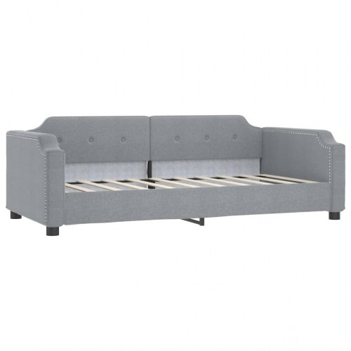 Daybed 90×190 cm i stof - lysegrå sovesofa til gæsteværelse og stue