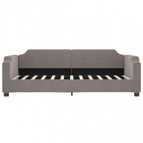 Daybed 80x200 cm i stof - gråbrun sovesofa med lameller