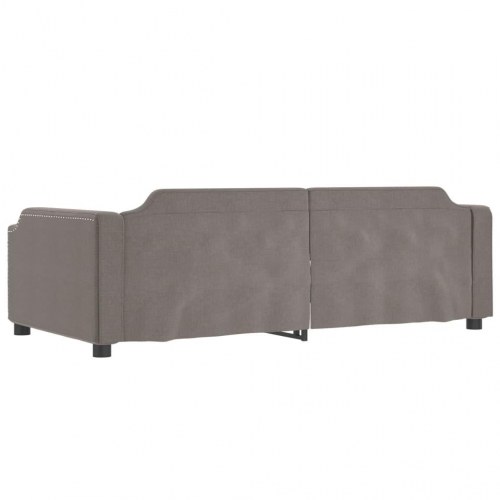 Daybed 80x200 cm i stof - gråbrun sovesofa med lameller