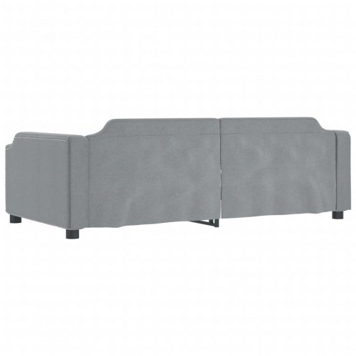 Daybed 80×200 cm i stof - lysegrå sovesofa med ryglæn