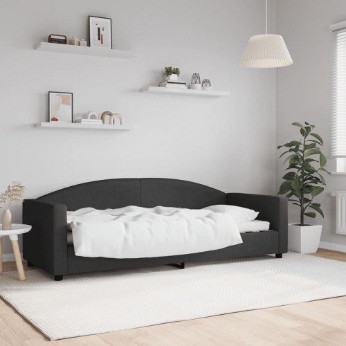 Daybed 80x200 cm i stof - sort sengeramme/sovesofa