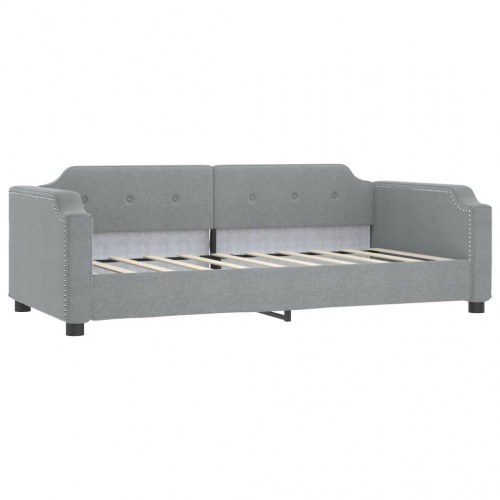 Daybed 90 x 200 cm i stof - lysegrå sovesofa til gæsteværelse og stue