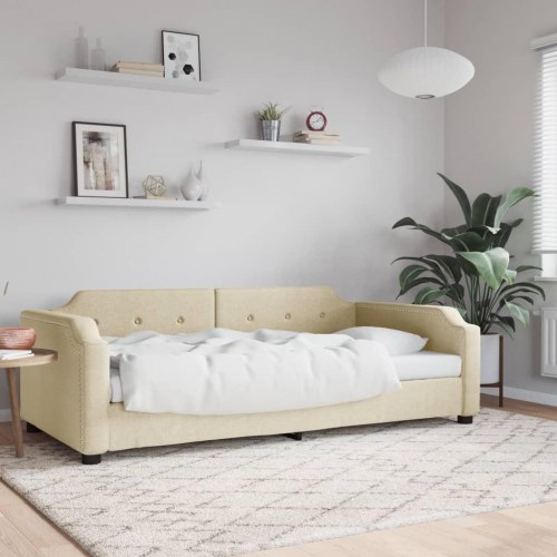 Daybed 100 x 200 cm i stof - cremefarvet sovesofa