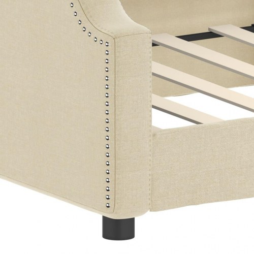 Daybed 100 x 200 cm i stof - cremefarvet sovesofa