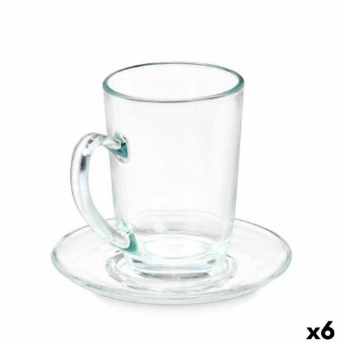 Kaffekop med underkop Vivalto glas 200 ml - 6 stk.