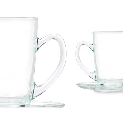Kaffekop med underkop Vivalto glas 200 ml - 6 stk.