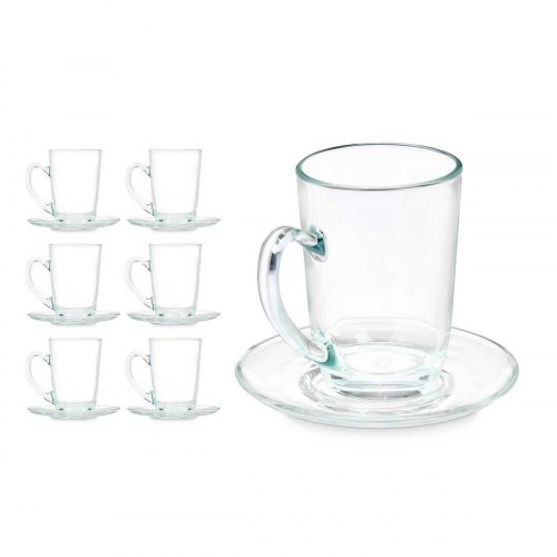 Kaffekop med underkop Vivalto glas 200 ml - 6 stk.