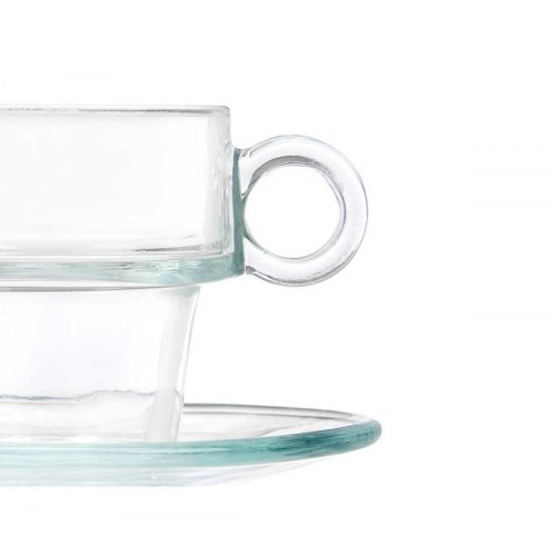 Vivalto kop og underkop i glas, gennemsigtig - 90 ml (6 stk.)