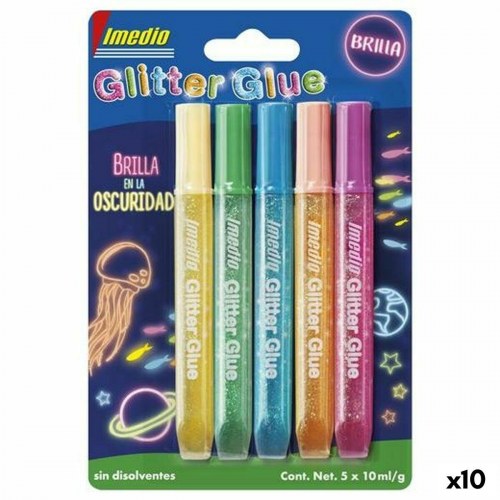 Imedio Glitterlim - skinner i mørket, multifarvet 10 ml (5 stk.)