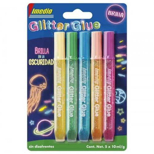 Imedio Glitterlim - skinner i mørket, multifarvet 10 ml (5 stk.)