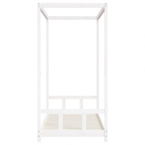 Sengeramme til juniorseng 90×190 cm - massivt fyrretræ, hvid