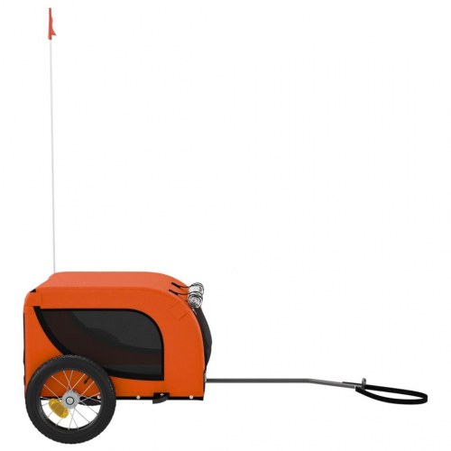 Hundetrailer til cykel i oxfordstof og jern - orange/sort