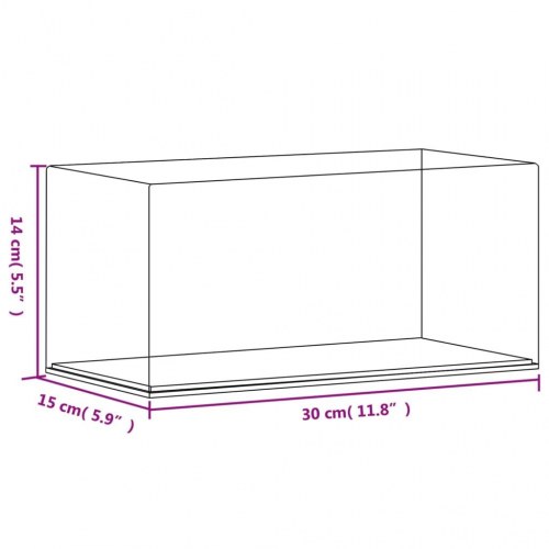 Montre i akryl - transparent displaykasse 30 × 15 × 14 cm