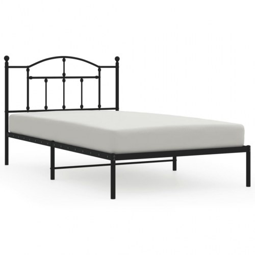 Sengeramme med sengegavl 100 x 200 cm - sort