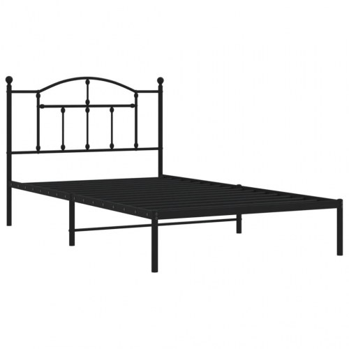 Sengeramme med sengegavl 100 x 200 cm - sort