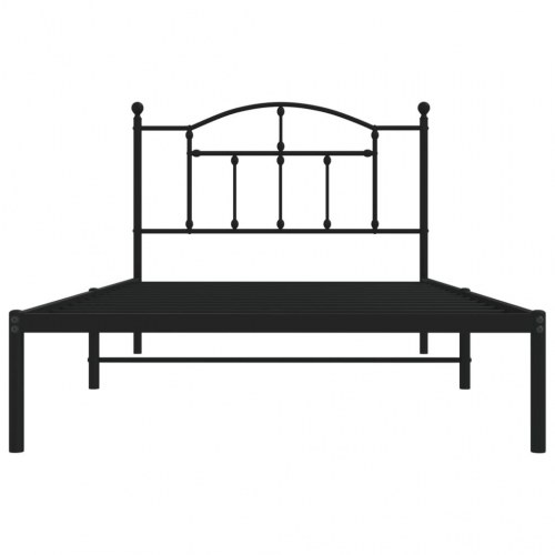 Sengeramme med sengegavl 100 x 200 cm - sort