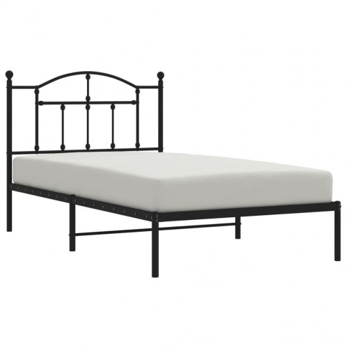 Sengeramme med sengegavl 100 x 190 cm - sort