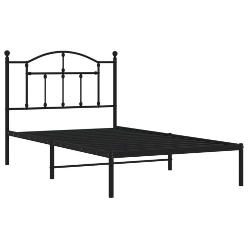 Sengeramme med sengegavl 100 x 190 cm - sort