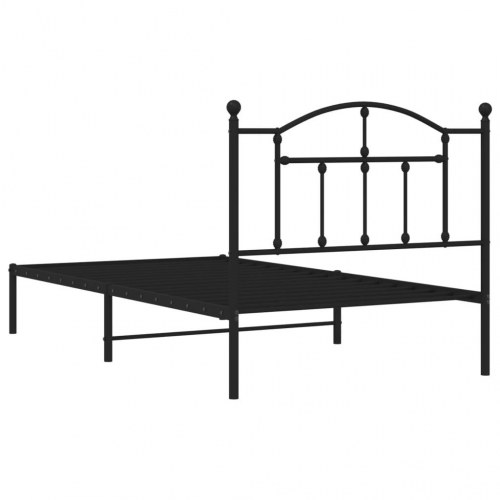 Sengeramme med sengegavl 100 x 190 cm - sort