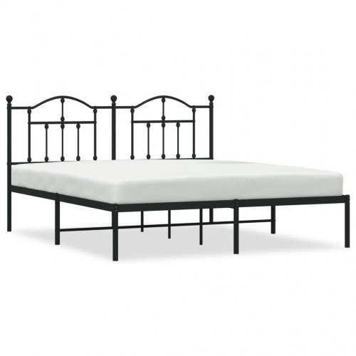 Sengeramme med sengegavl 160 x 200 cm - sort