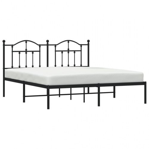 Sengeramme med sengegavl 160 x 200 cm - sort