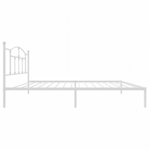 Sengeramme med sengegavl 100×200 cm - metal, hvid