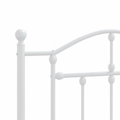 Sengeramme med sengegavl 100×200 cm - metal, hvid