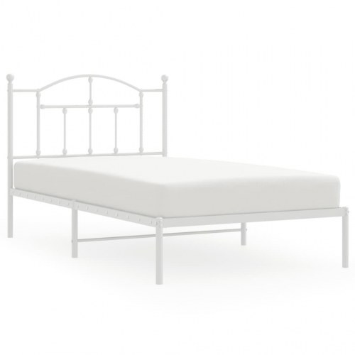 Sengeramme med sengegavl 100 x 190 cm - hvid