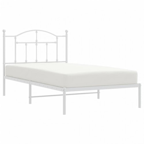 Sengeramme med sengegavl 100 x 190 cm - hvid