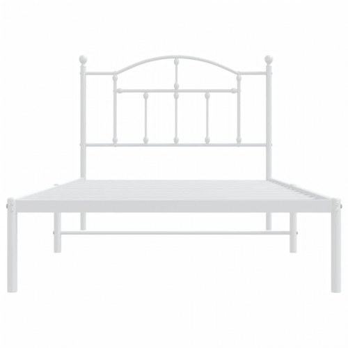 Sengeramme med sengegavl 100 x 190 cm - hvid