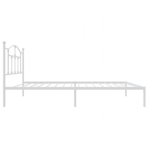 Sengeramme med sengegavl 90×200 cm - metal, hvid