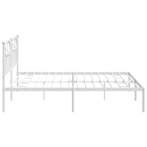 Sengeramme med sengegavl 200 x 200 cm - hvid