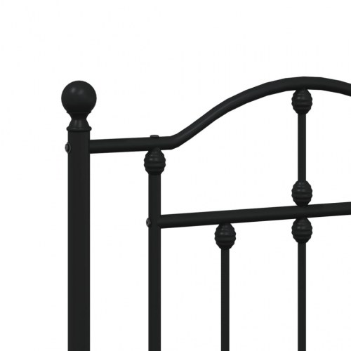 Sengeramme med sengegavl 150x200 cm metal sort