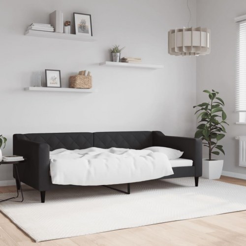Daybed 90 x 190 cm i stof - sort