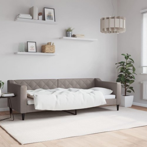 Daybed i stof 80 x 200 cm - gråbrun