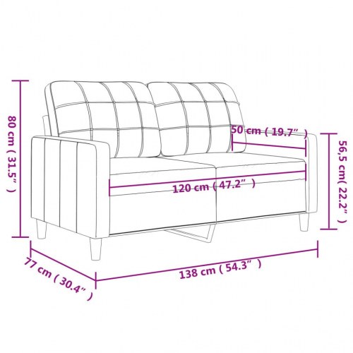 2-personers sofa i stof - 120 cm sædebredde, gråbrun