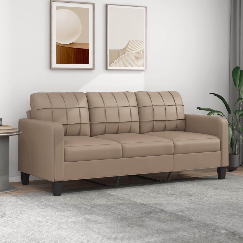 3 Personers Sofa 180 Cm Kunstlæder Cappuccino