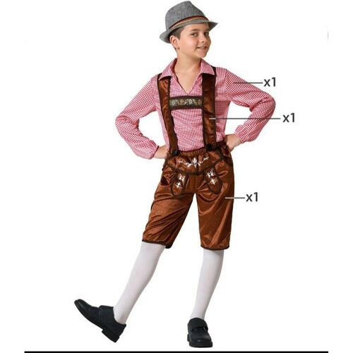 Børnekostume Brun Tysk 7-9 år