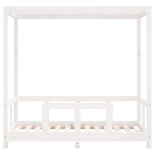 Himmelseng sengeramme til juniorseng 70×140 cm - massivt fyrretræ, hvid